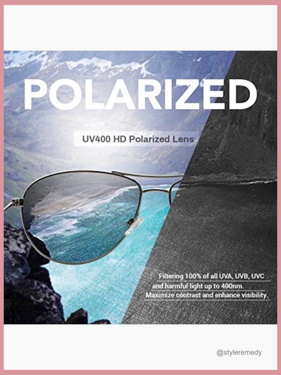 Polarized Aviator Sunglasses for Small Narrow Face Metal Frame main image 6